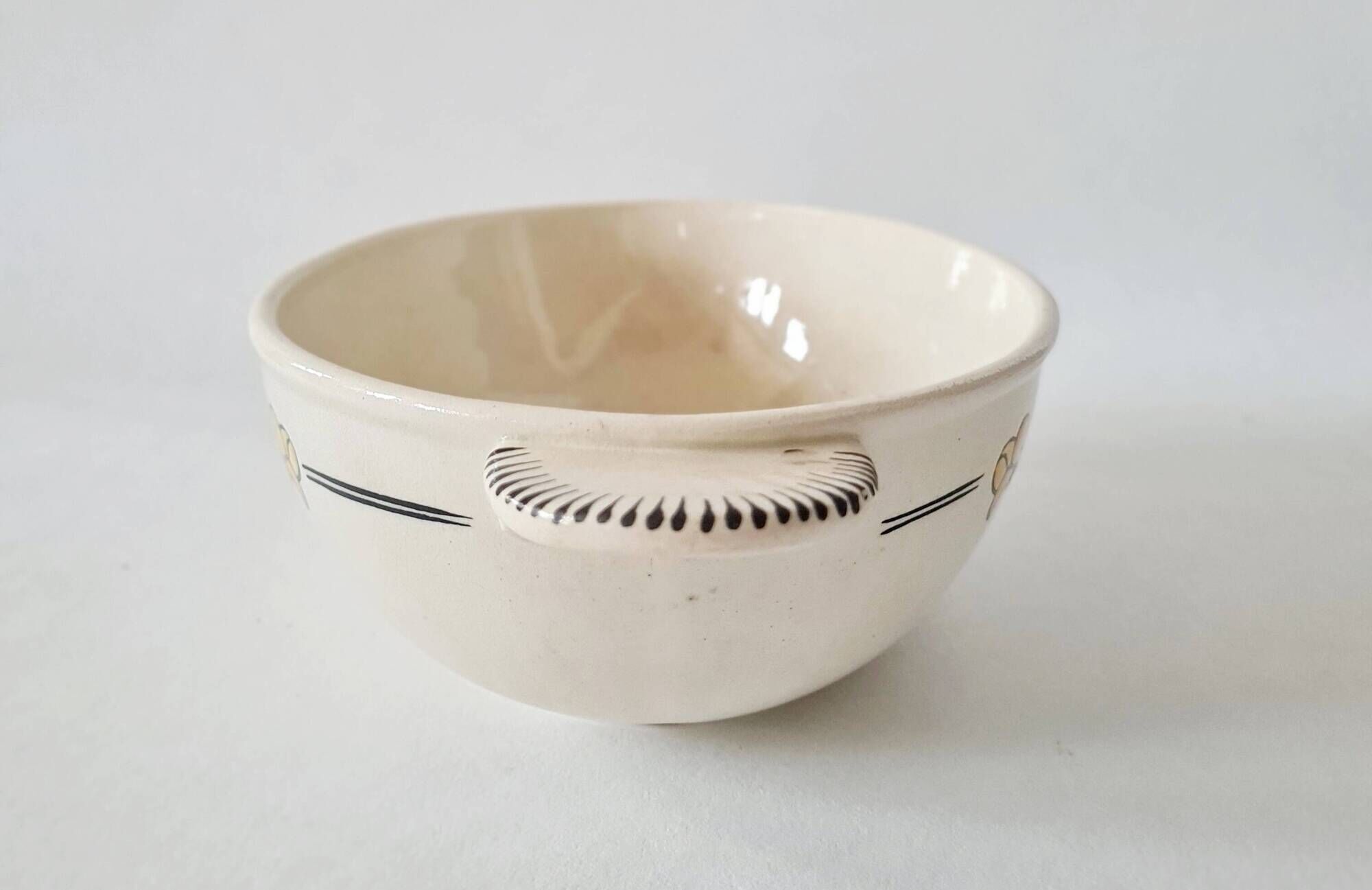 Old oval dish / vegetable dish in ironstone - "Renée" Art Deco model