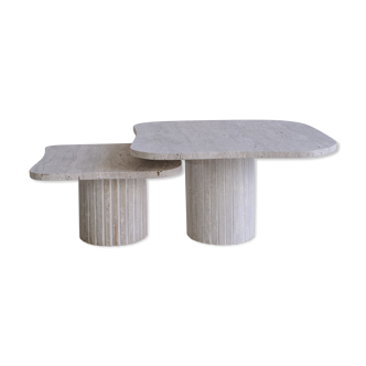 Tables basses gigones irreguliere - ATHENA - 70/50 - travertin naturel poreux
