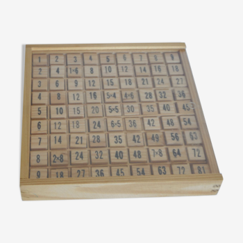 Box of cubes wood learning multiplication