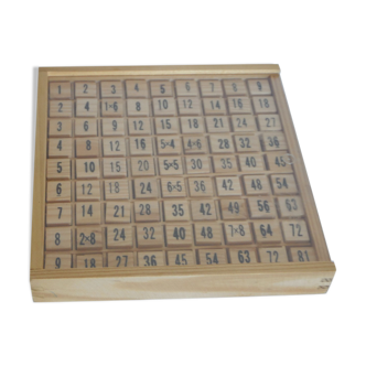 Box of cubes wood learning multiplication