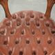 Set of 2 swivel cowhide English style chesterfield office chairs