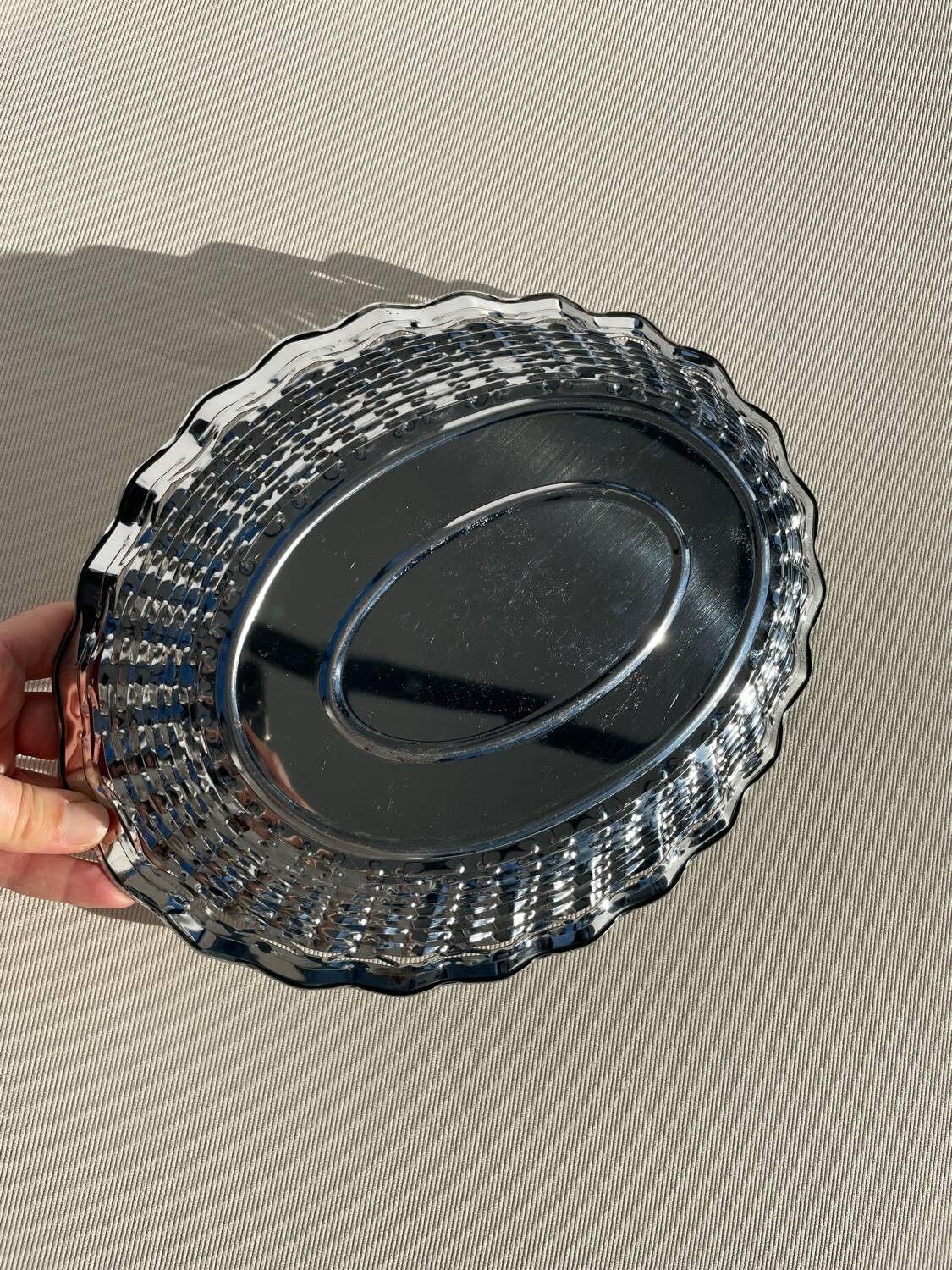 Vintage stainless steel bread basket - Roger Orfevre