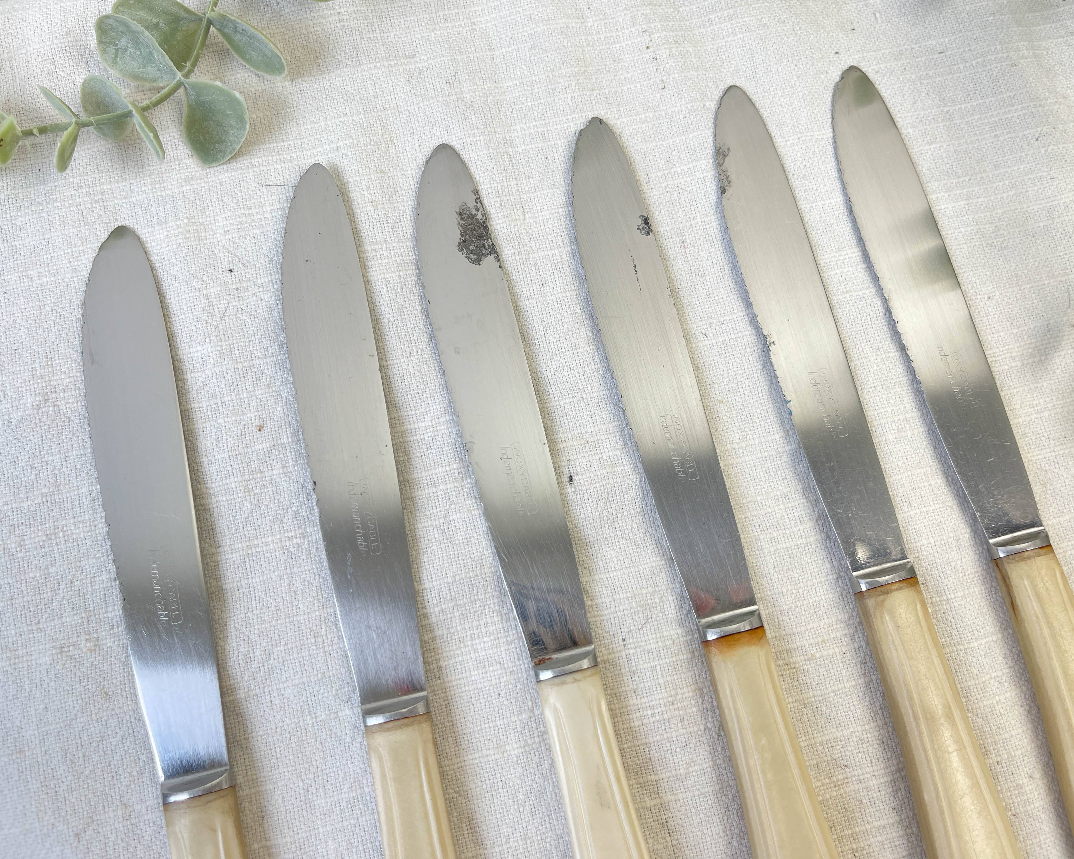 6 vintage Bakelite ivory knives France