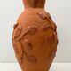 Vase Cruche en terre cuite vintage avec ornement végétale
