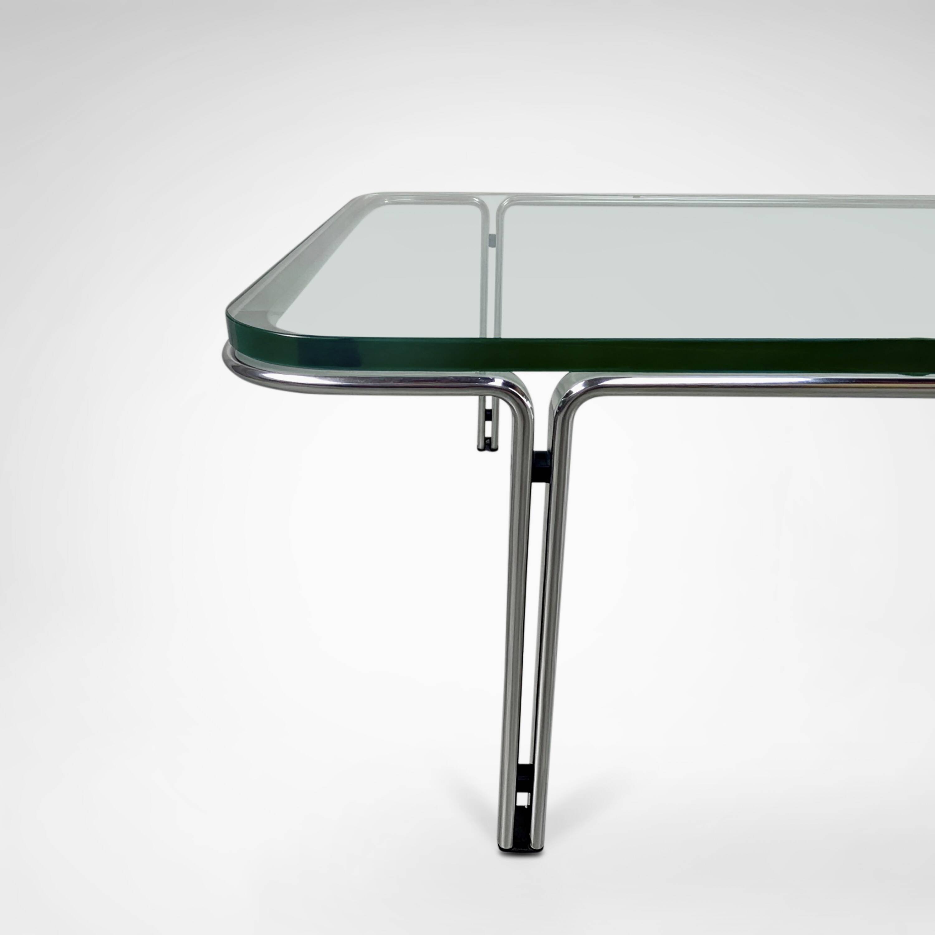 T112 steel and glass coffee table by Horst Bruning for Kill International