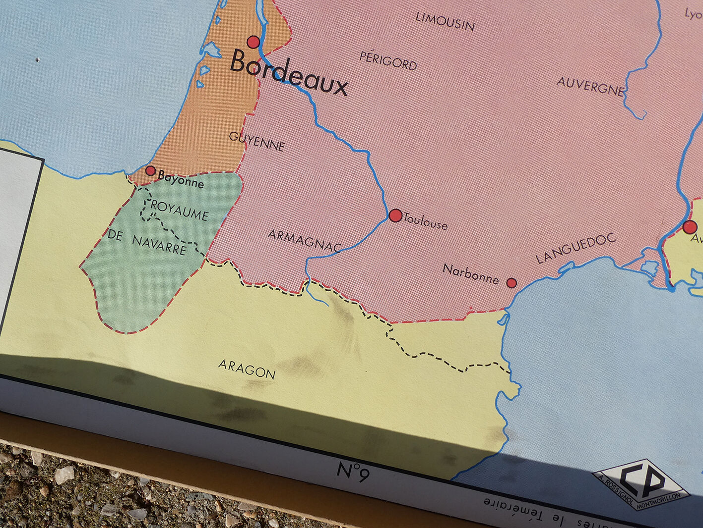 Rossignol school poster historic map No.9 - 10 Jeanne D'Arc and Louis XI