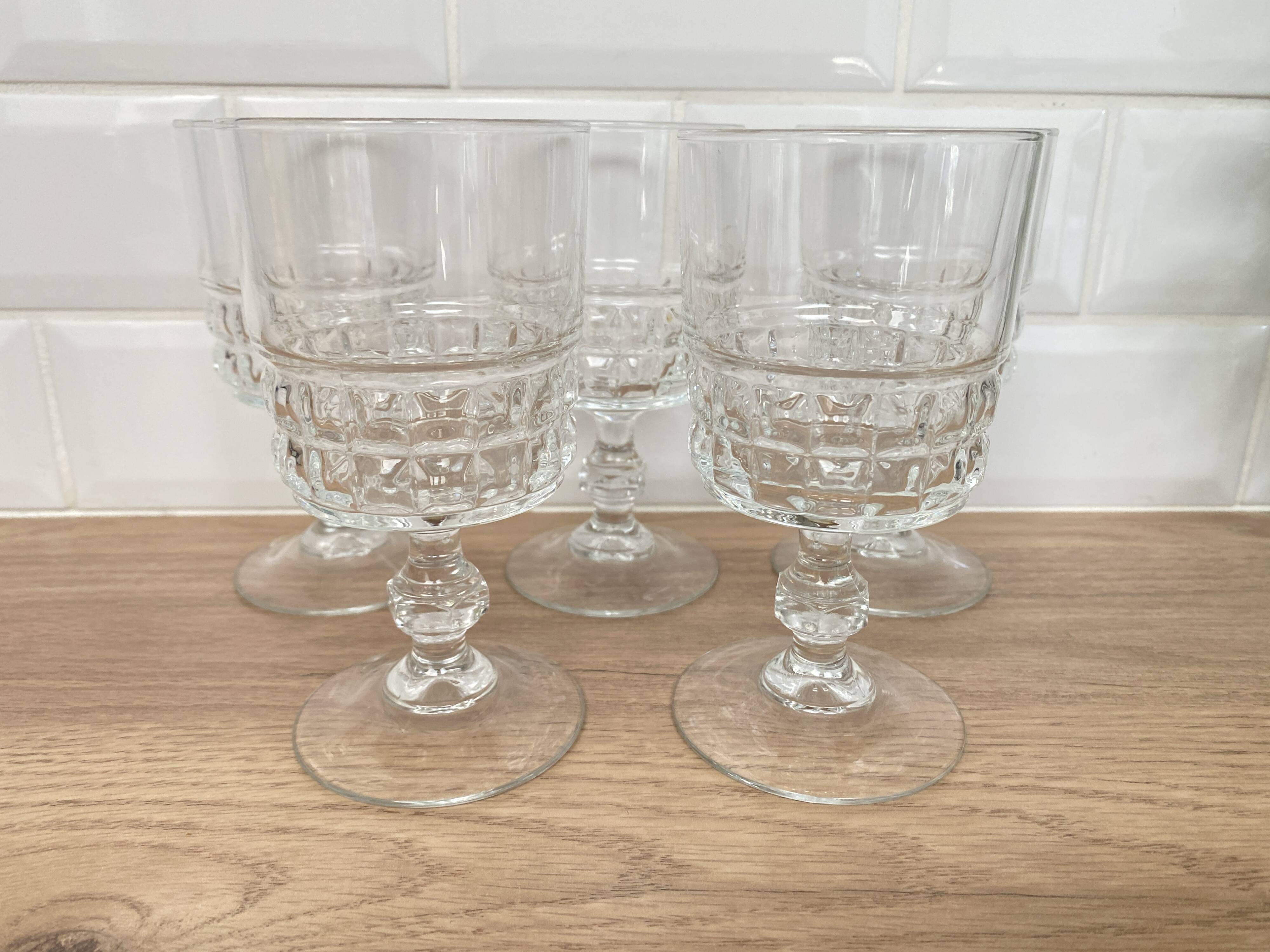 Set of 5 Luminarc Quadrille water glasses