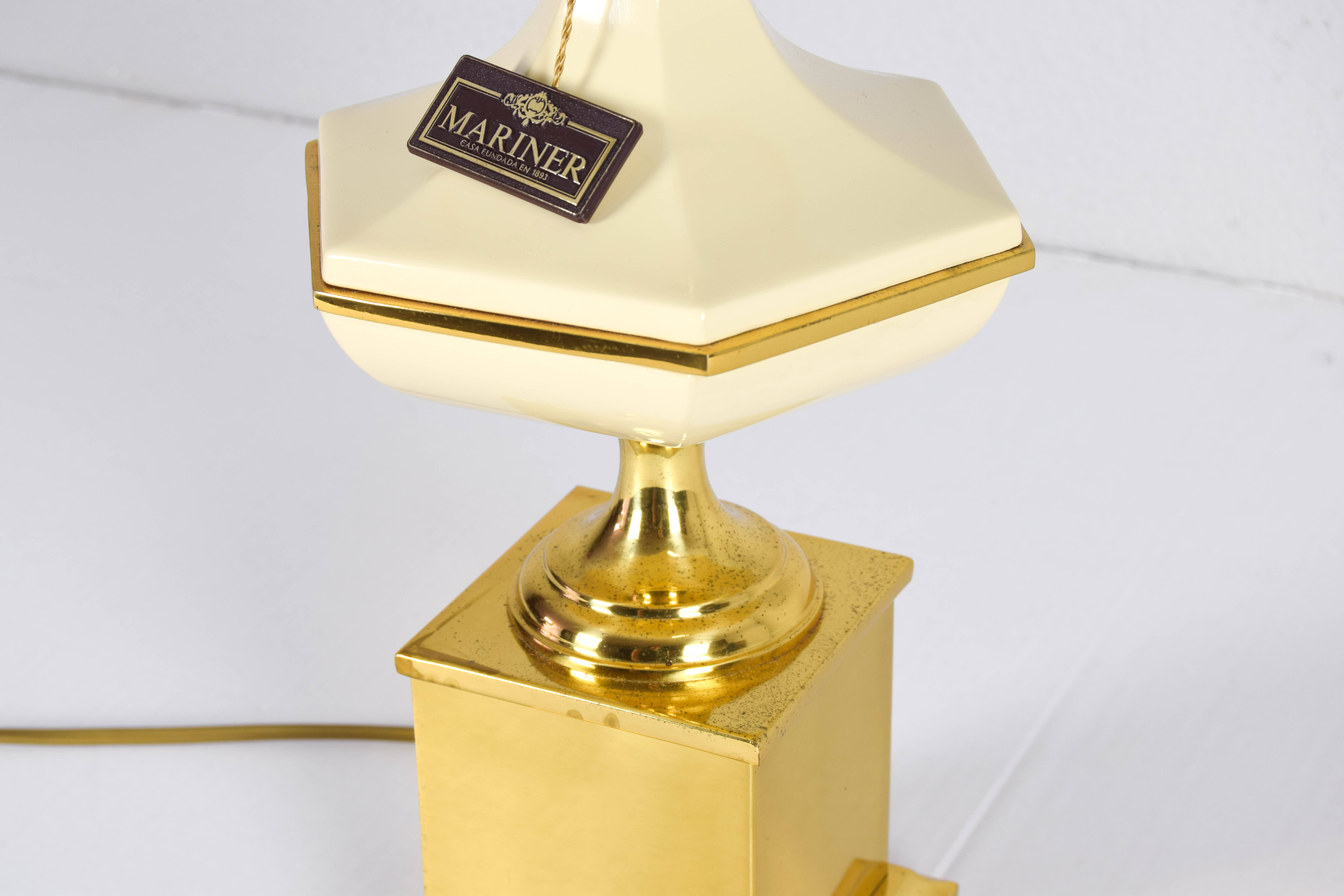 Hollywood regency brass mariner table lamp mid century, spain