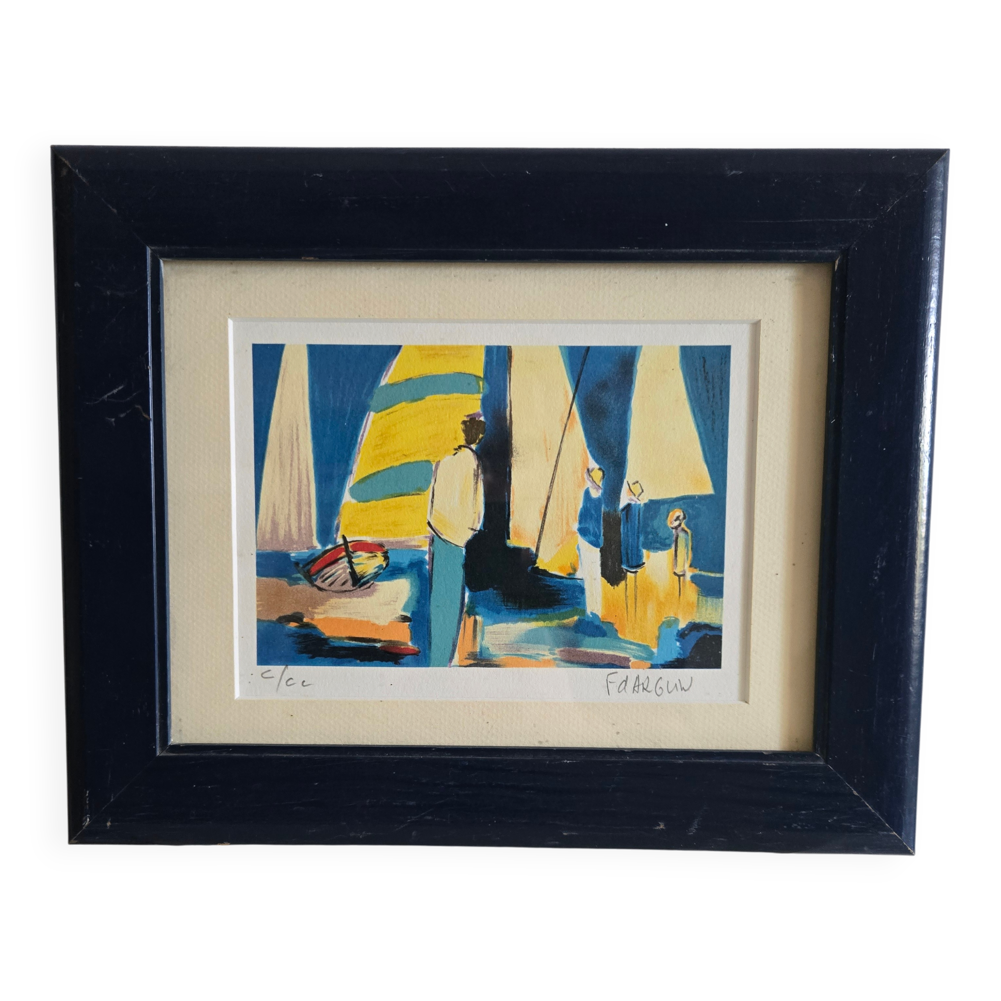 Lithograph F. Daguin "The Yellow Sails" 100/200