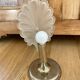Shell lamp shell frosted glass and art deco brass