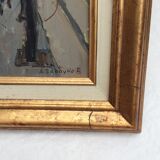 Painting Oil on canvas signed "Paris Notre Dame"