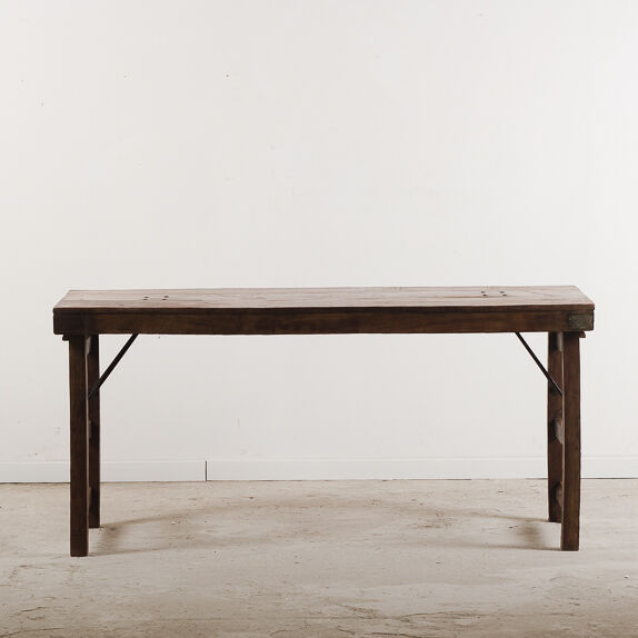 Console vintage industrielle pliable en bois