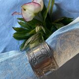 Large napkin ring in antique silver metal