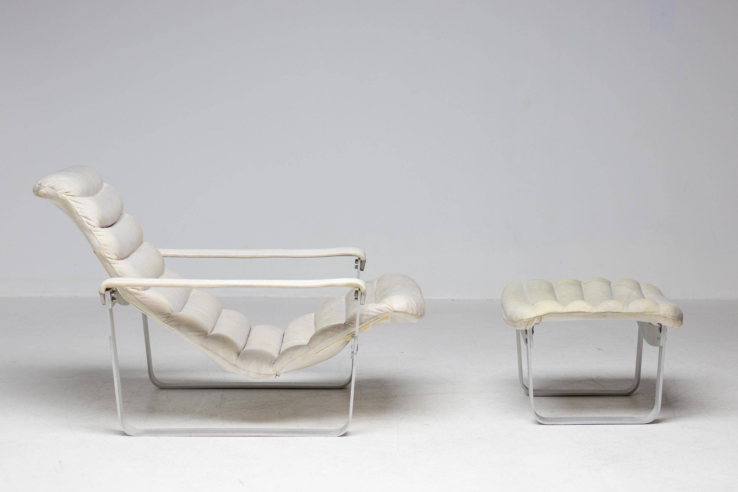 Ilmari Lappalainen "Pulkka" Lounge Chair and Ottoman, Finland, 1966