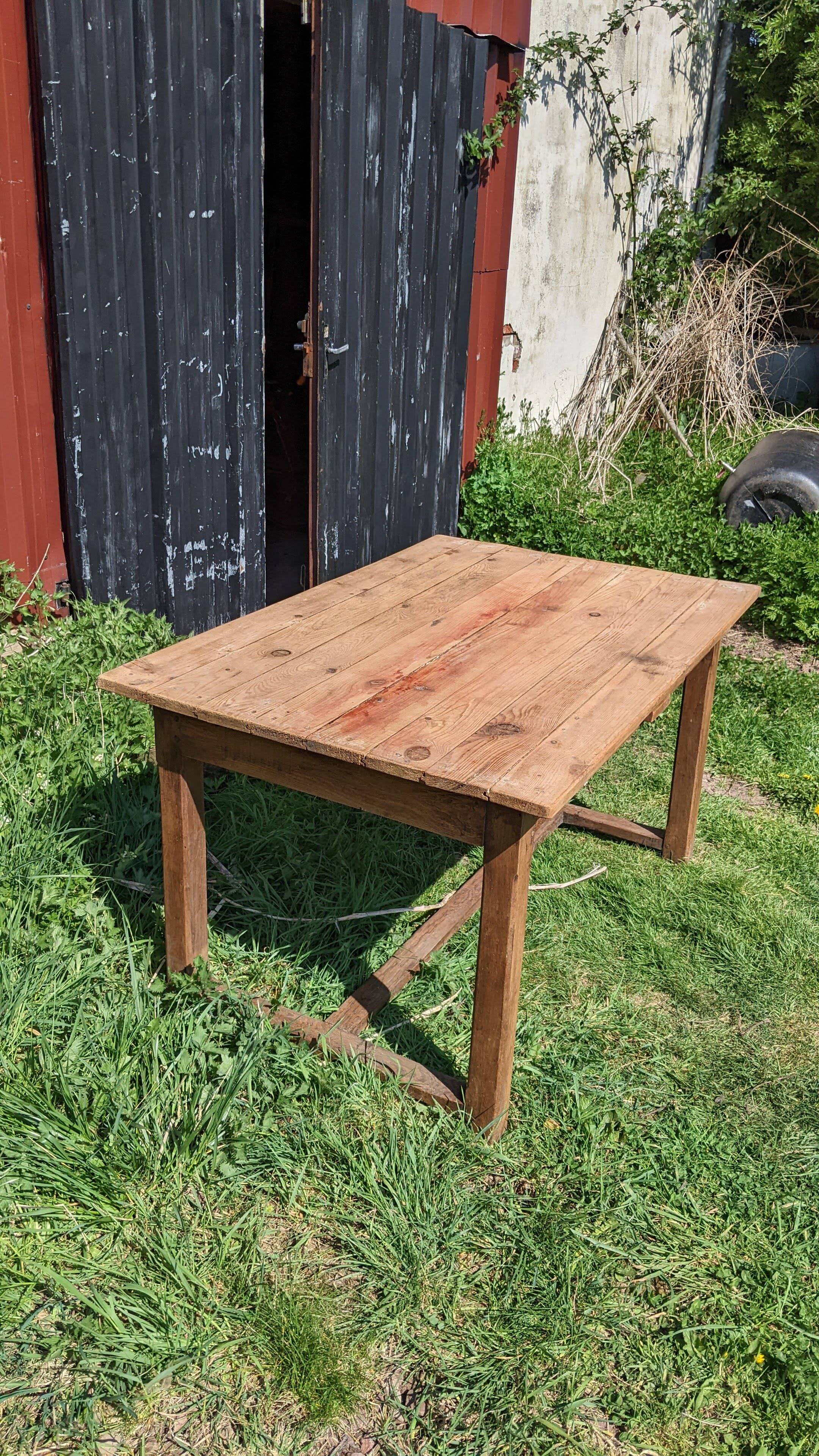 Old farmhouse table with drawer
