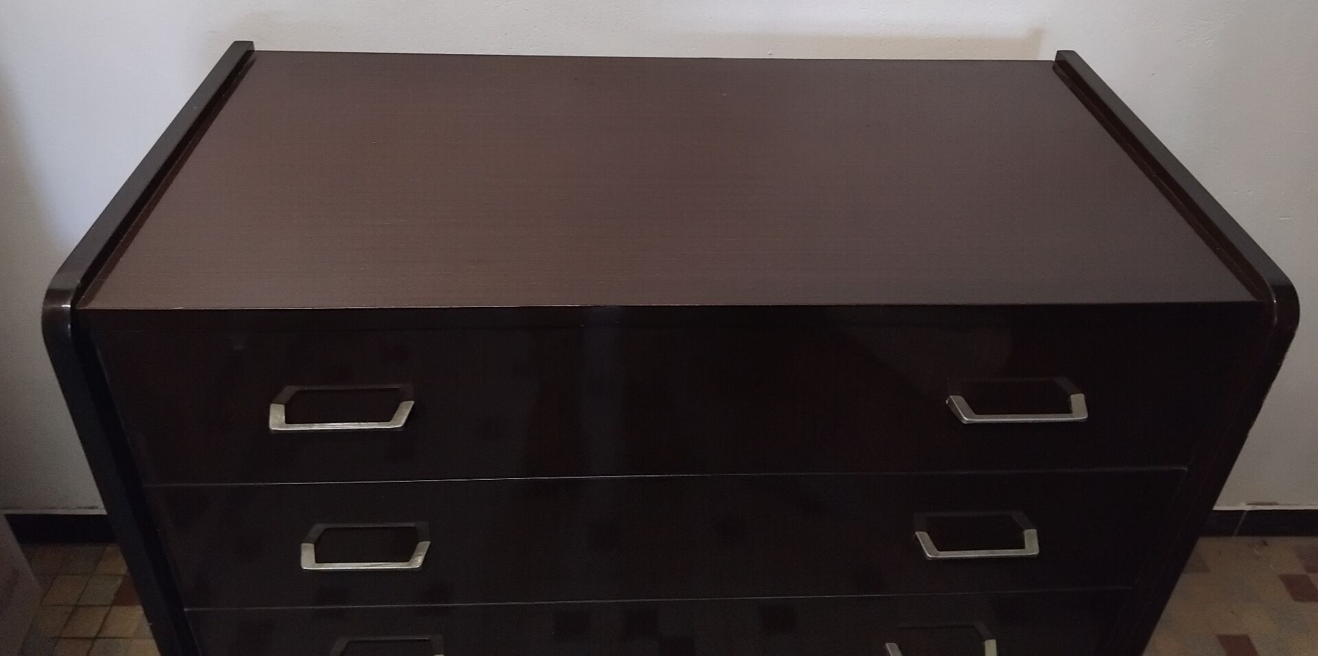 Vintage Lacquered Wooden Chest of Drawers