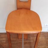 80's design solid wood high stools