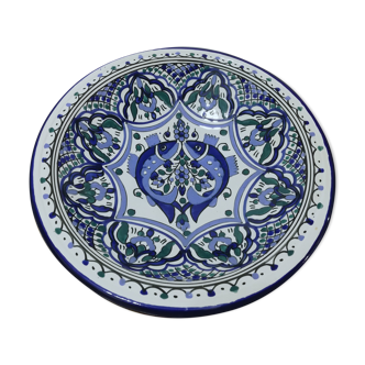 Plat marrakech en terre cuite céramisé diamètre 37cm