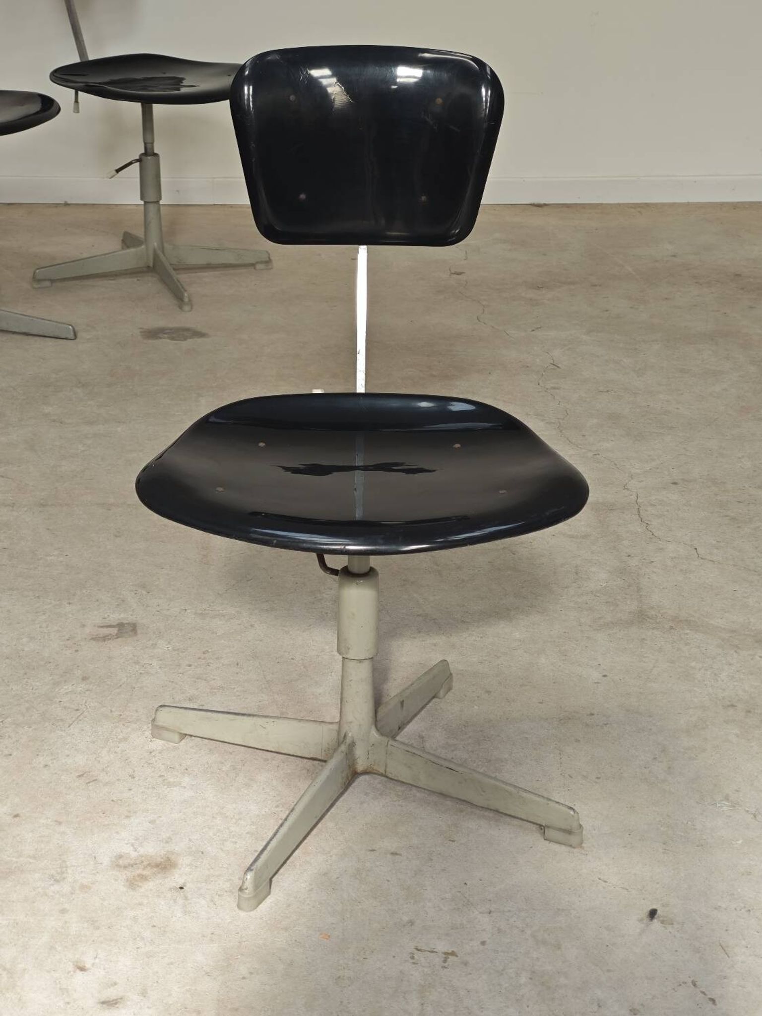 1 adjustable industrial chair metal Czechoslovakia 1960