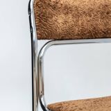 Chrome chair in brown velvet Italian design