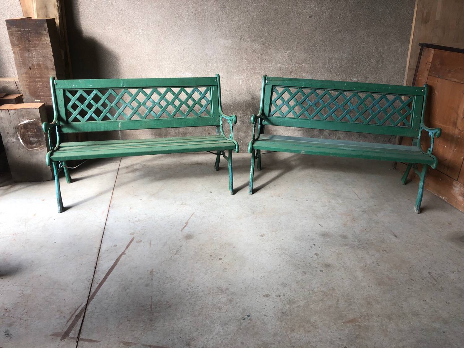 Old cast iron and wood garden bench