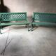 Old cast iron and wood garden bench