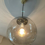 Space Age globe pendant lamp in smoked glass from the 70s