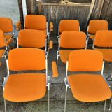 Set of 8 orange Castelli chairs