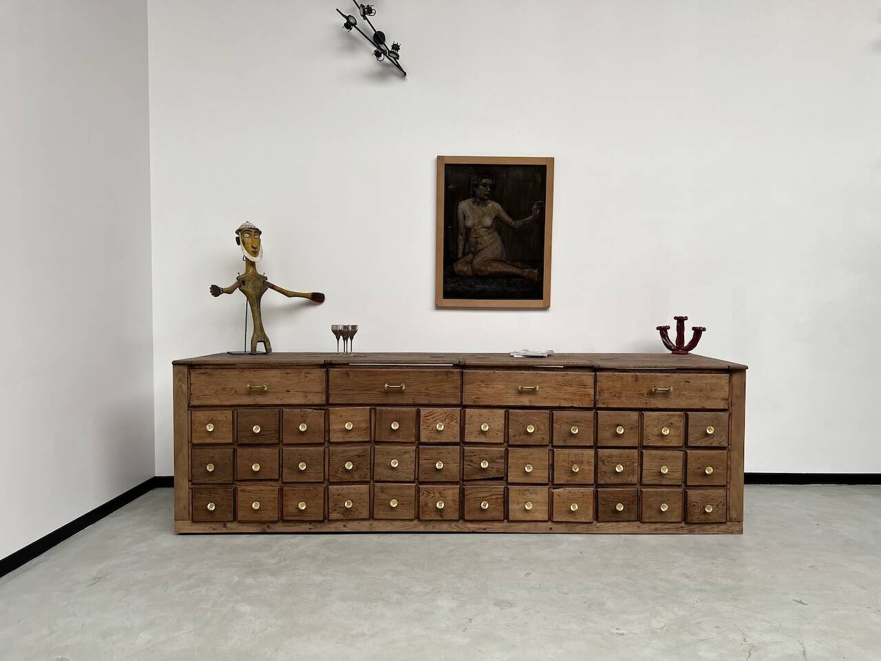 Old trade furniture with oak drawers XL format