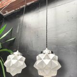 Paire de suspensions art déco en verre