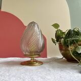 Vintage table lamp in chiseled glass - ogive glass globe