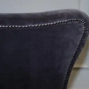 Vintage Office or Dining Chair in Navy Blue Velvet with Halo Studs