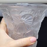 Josef Inwald Barolac Glassware Floral Vase Molded Pressed Frosted Art Glass