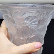 Josef Inwald Barolac Glassware Floral Vase Molded Pressed Frosted Art Glass