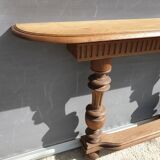 Neoclassical solid oak console with columns