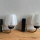 Pair of vintage glass/metal wall lights / circa 1950s 1960s