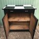 Former Parisian Wood Black Buffet - Plateau Damier Noir - White Vintage