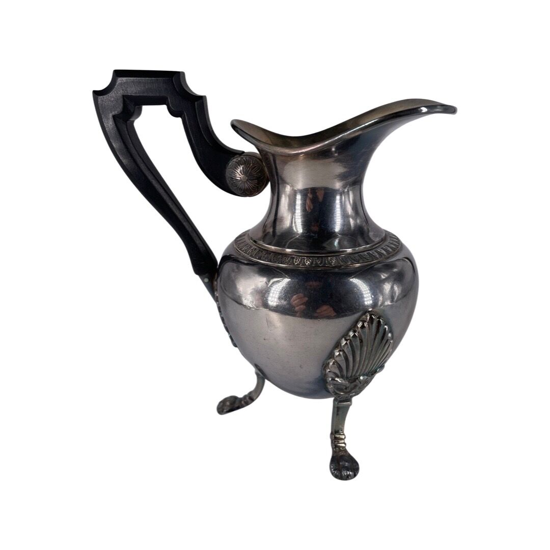 Empire style coffee and tea service in silver metal. Marked RM for Roux-Marquiand 20th century