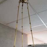 Large Napoleon III period chandelier in bronze and gilt brass