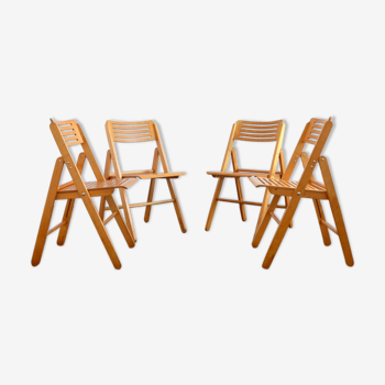 Suite de 4 chaises pliantes scandinave 1970s