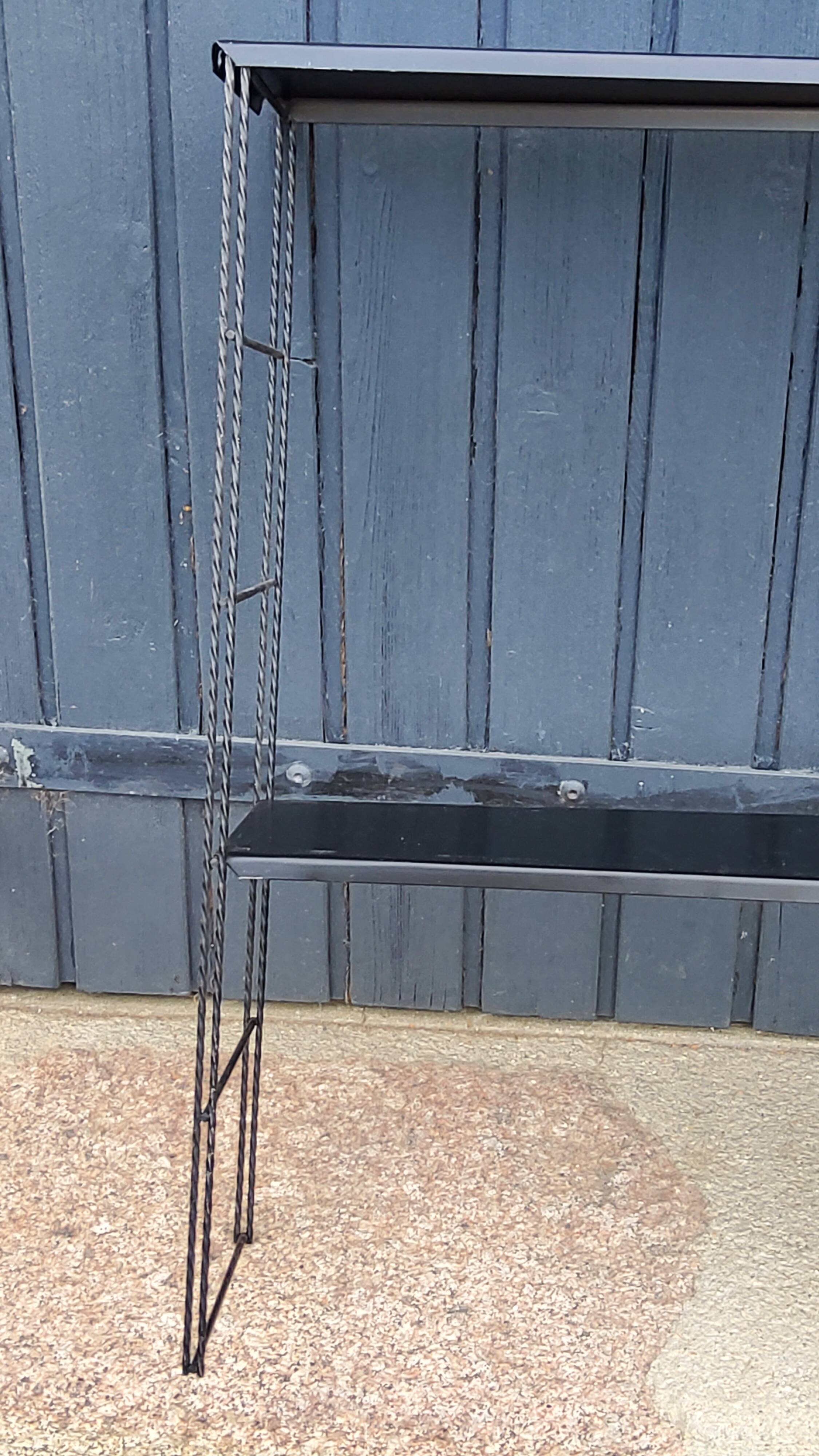 60s string wall shelf modular in black metal