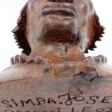 African bust of Joseph Bansimba carved in wenge - 20th century