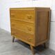 Commode 3 tiroirs pieds compas 1960 couleur miel
