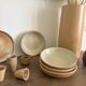 Vintage french stoneware ceramics set – mineral earth