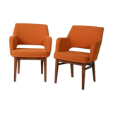 Pair of orange Oslosund armchairs by Kinnarps, 1950s