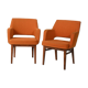 Pair of orange Oslosund armchairs by Kinnarps, 1950s