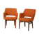Pair of orange Oslosund armchairs by Kinnarps, 1950s