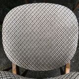 Wooden and velvet chairs 60s