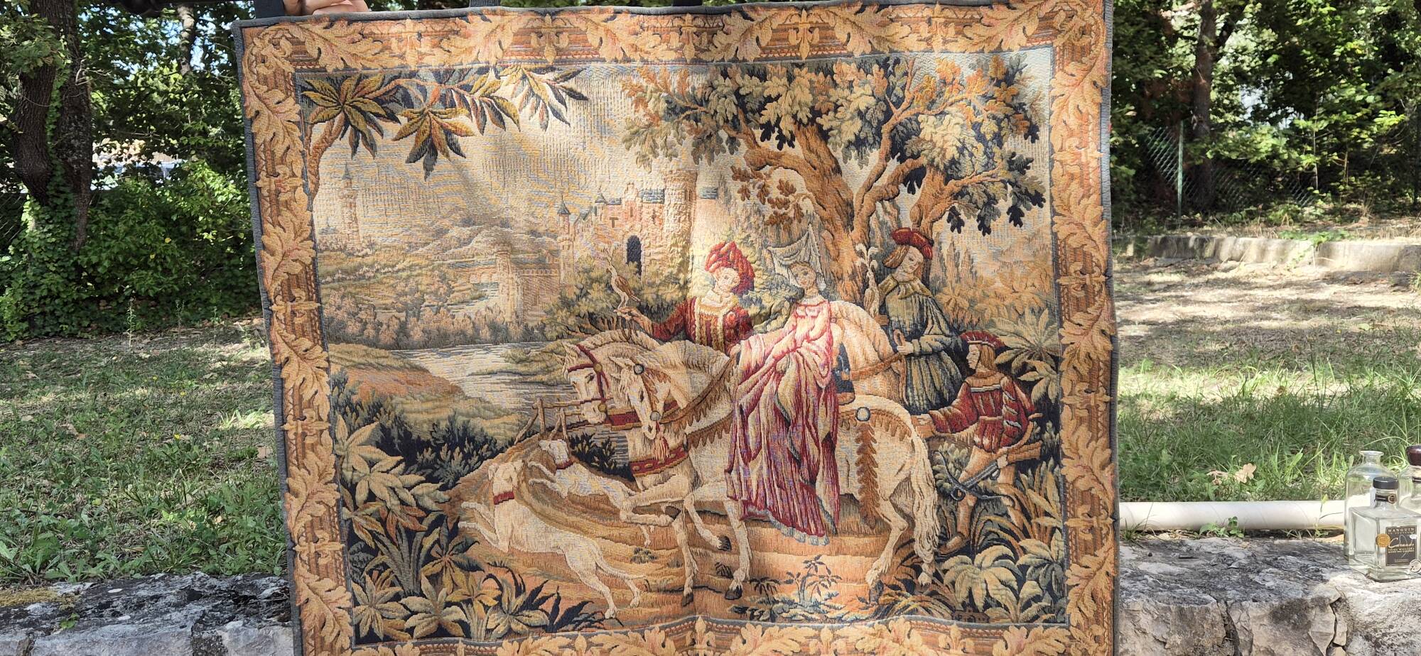 Tapisserie murale vintage Marc Waymel La Chasse Royale
