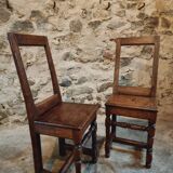 Set of 2 Antique Oak Chairs – 19th Century, Auvergne